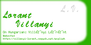 lorant villanyi business card